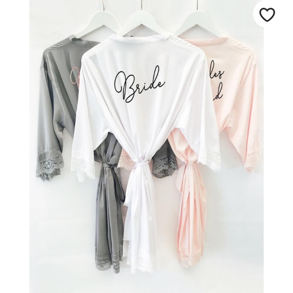 White lace Bride wedding robe
